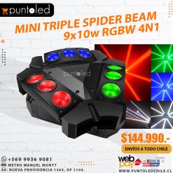 Mini triple spider beam 9x10w - Punto Led Chile