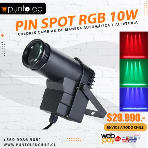 Pin Spot 10w rgb - Punto Led Chile
