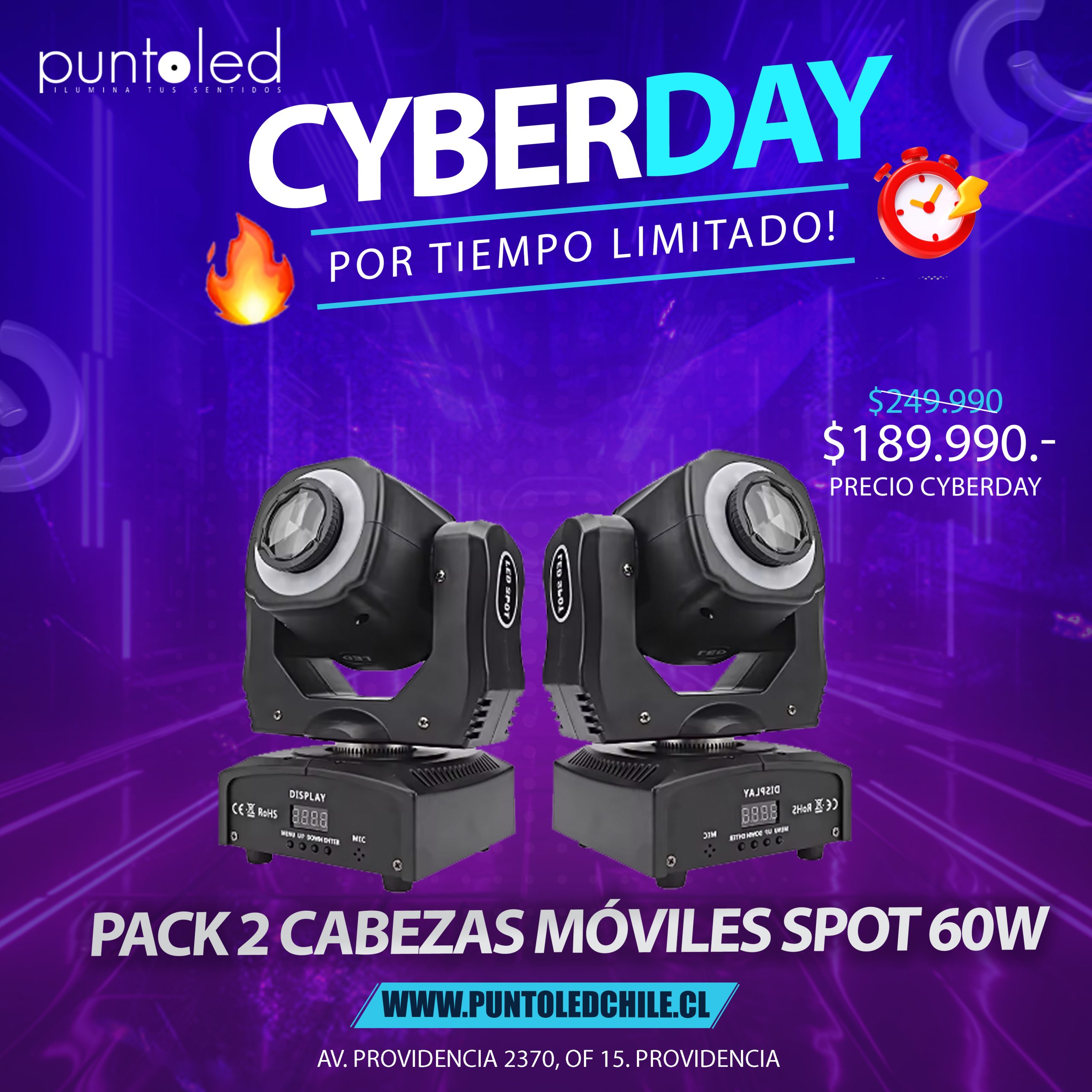 PACK 2 spot 60w cybermonday punto led.