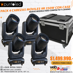 Pack 4 Cabezas Móviles 9r con case