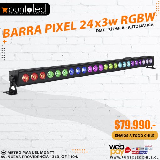 Barra Pixel 24x3w RGBW - Punto Led Chile