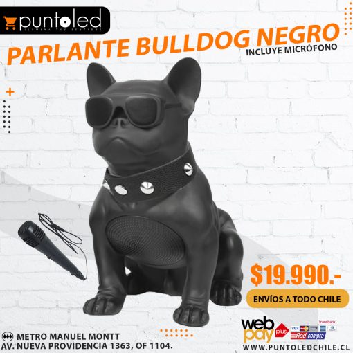 Parlante Bulldog Negro punto led chile