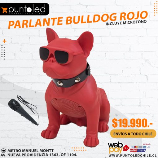 Parlante bulldog rojo - Punto Led Chile