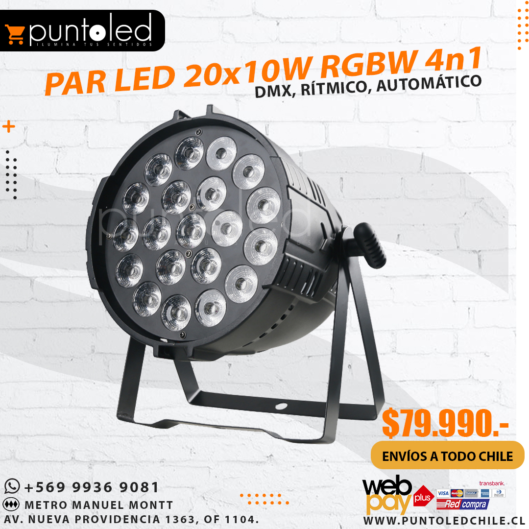 par led 20x10w rgbw Punto led Chile