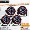 Pack 4 focos 18x18 rgbwauv punto led chile