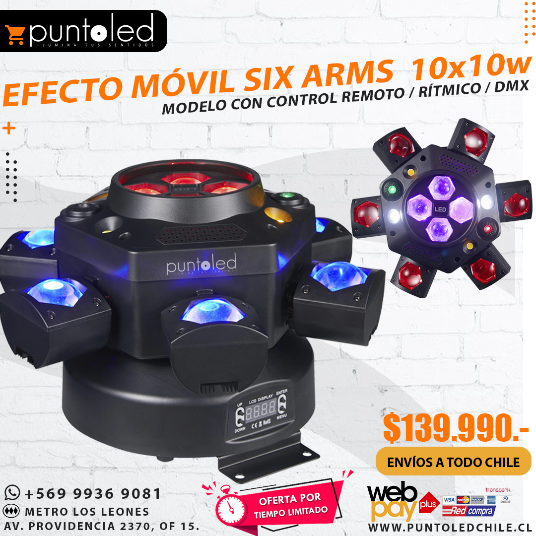 Multi Efecto Móvil Six Arms con Control
