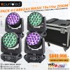 Pack 4 Cabezas móviles wash 19x15w zoom con case de transporte