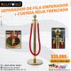SEPARADOR DE FILA EMPERADOR + CUERDA ROJA TRENZADA PUNTO LED.